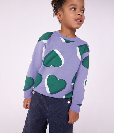 Sudadera infantil de algod&oacute;n con estampado de corazones