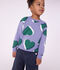 Sudadera infantil de algod&oacute;n con estampado de corazones violeta/multicolor