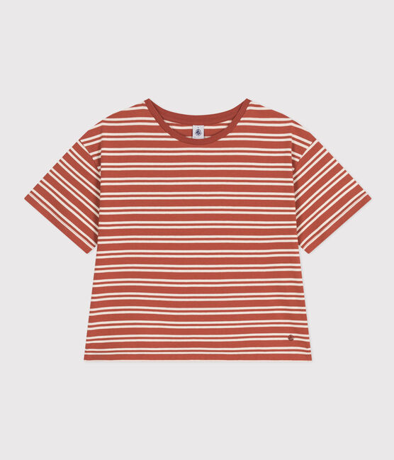 Camiseta la Boxy de algodón a rayas de mujer FAMEUX/ AVALANCHE