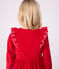 Vestido infantil liso de pana de manga larga rojo TERKUIT