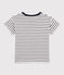 Camiseta de manga corta de algod&oacute;n de ni&ntilde;o beige/azul