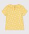 Camiseta de manga corta de algodón de niña amarillo ORGE/blanco MARSHMALLOW