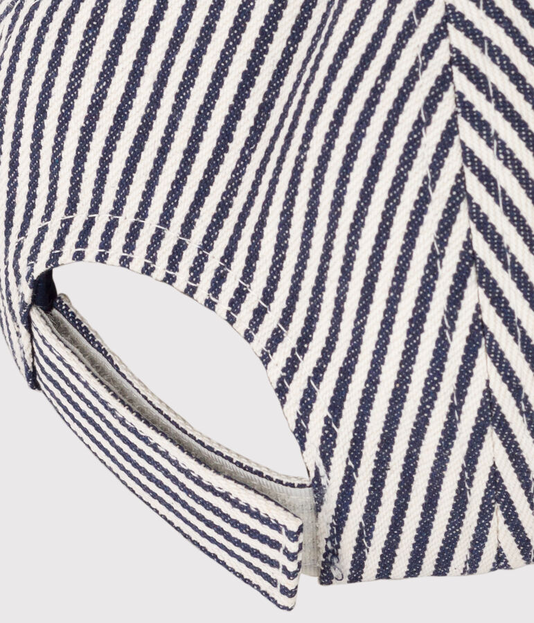 Gorra de tela Petit Bateau Family para beb&eacute; azul/blanco