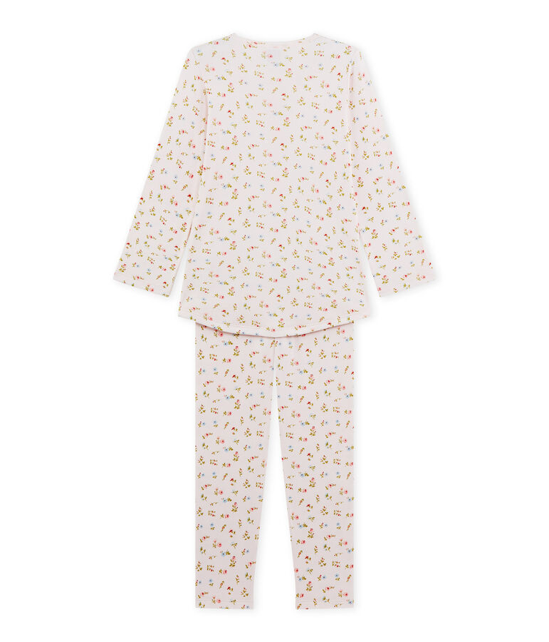 Pyjama fille &agrave; imprim&eacute; petites fleurs rosa/multicolor