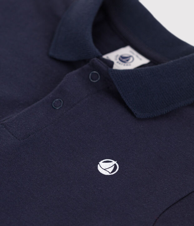 Polo liso de manga corta de algod&oacute;n para beb&eacute; SMOKING