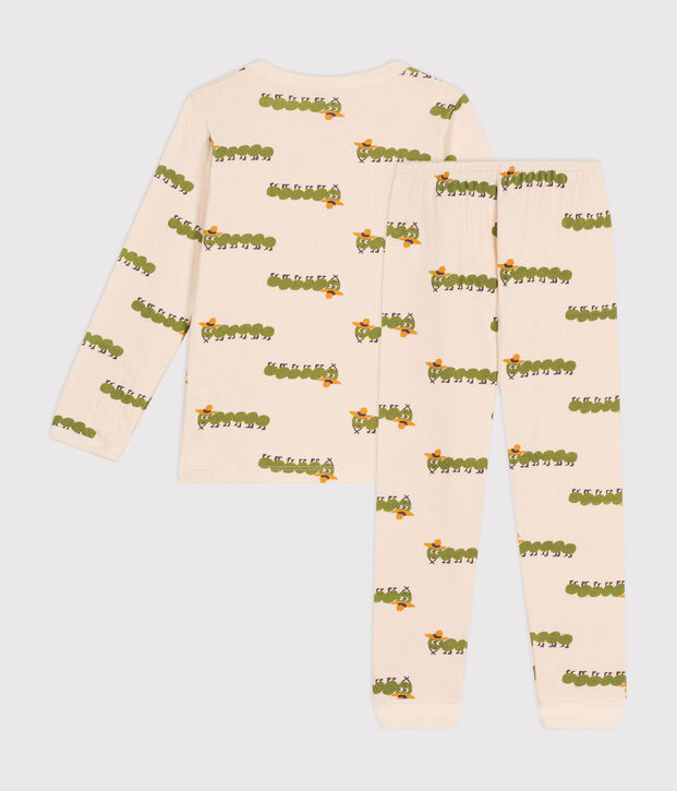 Pijama infantil de algod&oacute;n con estampado animal crudo/multicolor