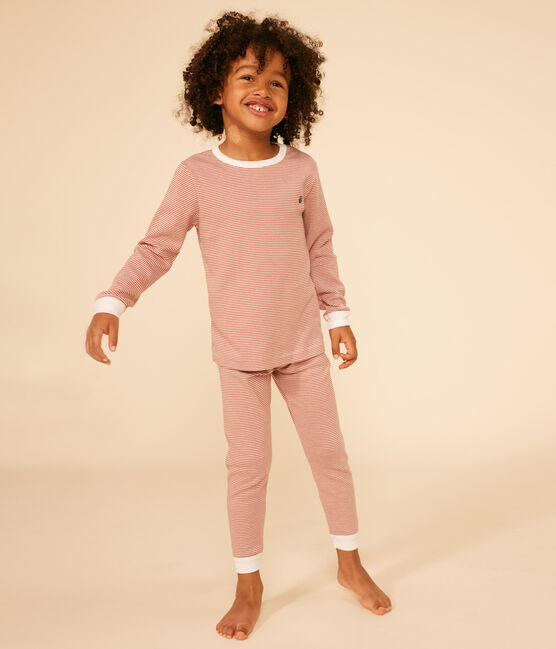 Pijama infantil de algodón a rayas FAMEUX/ MARSHMALLOW