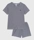 Pijama infantil corto de algodón a rayas