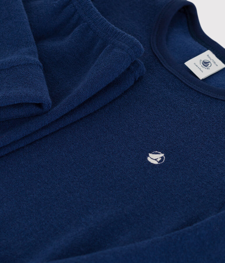 Pijama de rizo afelpado para ni&ntilde;o/ni&ntilde;a azul MEDIEVAL