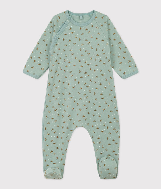 Pijama de felpa estampado para beb&eacute; verde/multicolor