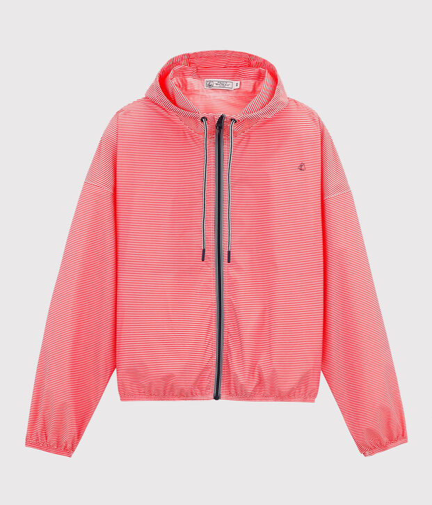 Cortavientos corto unisex rosa/blanco