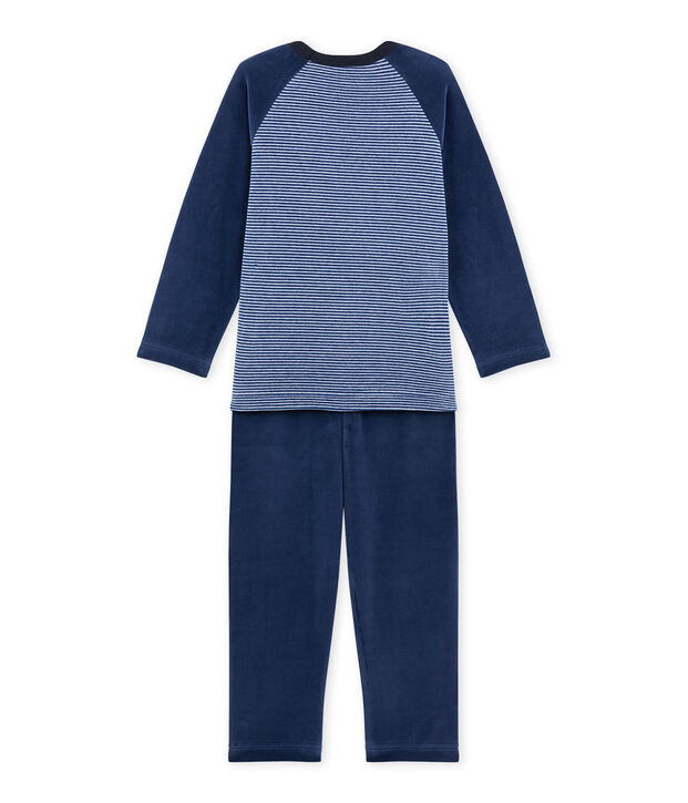 Pijama de lobo para ni&ntilde;o azul/azul/blanco