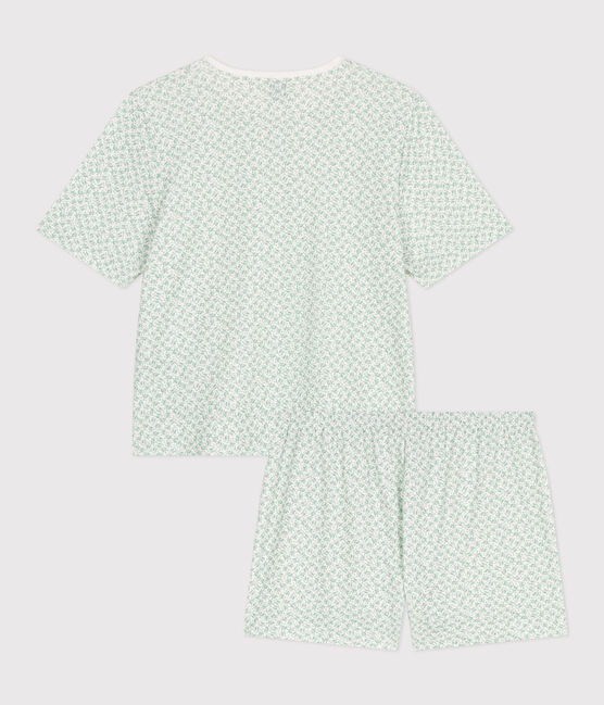 Pijama corto de algodón con flores para mujer MARSHMALLOW/ PAUL