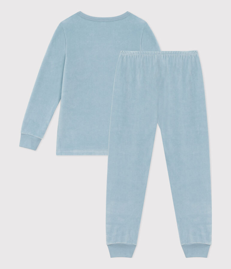 Pijama de terciopelo para ni&ntilde;o/ni&ntilde;a azul