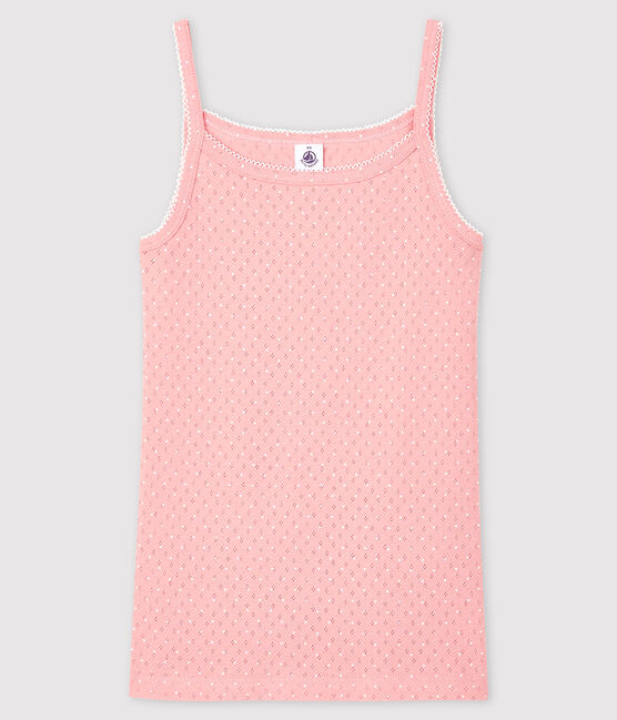 Camisa de tirantes fantasía para mujer rosa CHARME/blanco ECUME