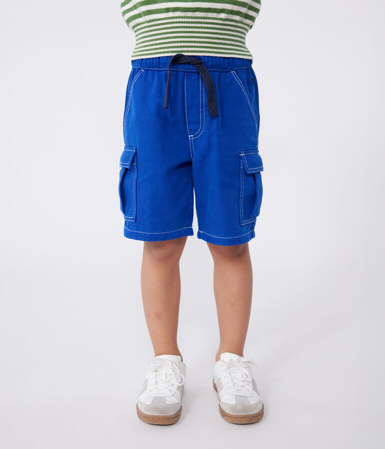 Bermudas cargo infantiles de algod&oacute;n azul