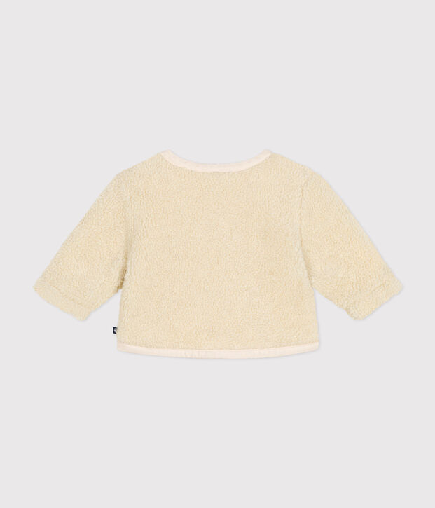 Chaqueta de borreguito para beb&eacute; crudo