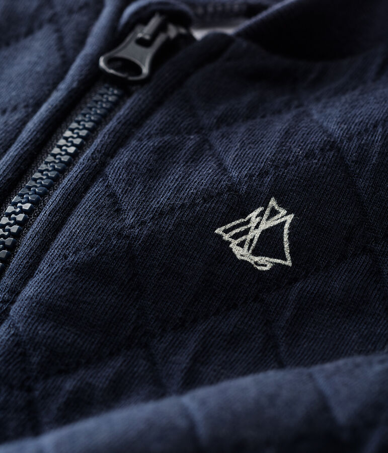 C&aacute;rdigan de tela t&uacute;bica acolchada para beb&eacute; ni&ntilde;o azul