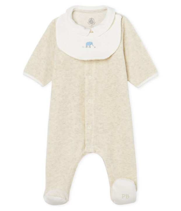 Pelele y babero de terciopelo de algod&oacute;n para beb&eacute; unisex MONTELIMAR CHINE