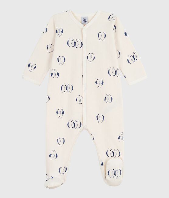 Pijama de felpa cepillada con cuello pétalo y estampado de flores para bebé MILK/ MULTICO