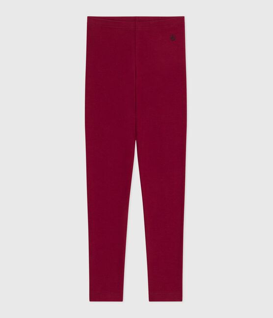 Leggings infantiles de algodón liso AMARANTE