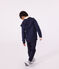 Sudadera infantil de algodón liso con capucha y cremallera azul SMOKING