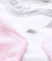Conjunto bebé niña 3 piezas blanco ECUME/rosa VIENNE
