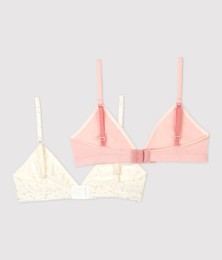 Juego de 2 sostenes con estampado de purpurina de ni&ntilde;a de algod&oacute;n org&aacute;nico y elastano variante 1