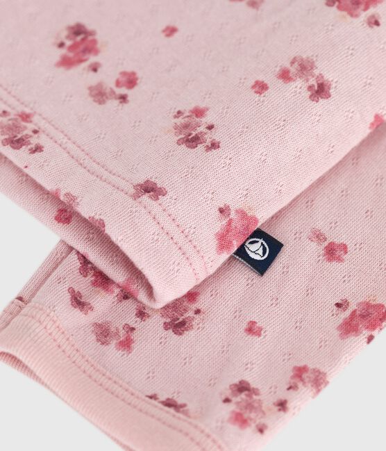 Cárdigan de algodón con estampado de flores para bebé rosa JOLI/blanco MULTICO