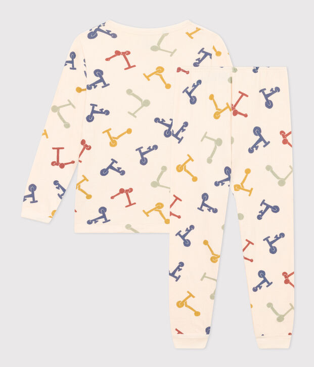 Pijama infantil de algod&oacute;n con estampado crudo/multicolor