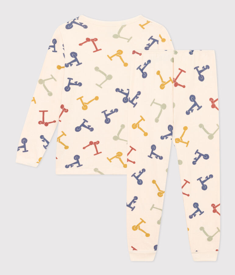 Pijama infantil de algod&oacute;n con estampado crudo/multicolor