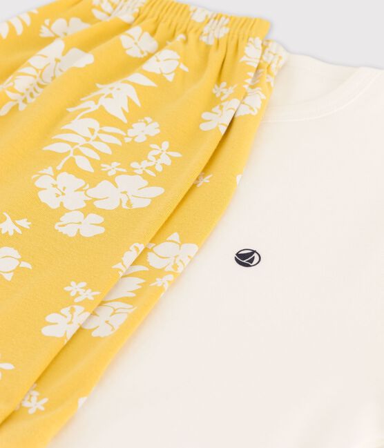 Pijama corto de algodón para niño blanco MARSHMALLOW/ ORGE
