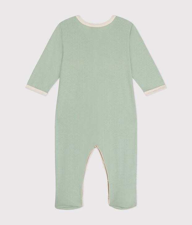 Pijama de algod&oacute;n para beb&eacute; verde