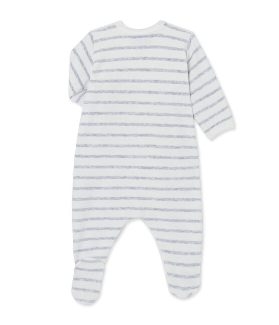 Dors bien bébé rayé blanco LAIT/gris POUSSIERE