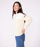Camiseta marinera de algodón para mujer beige MILK/ CAJOU