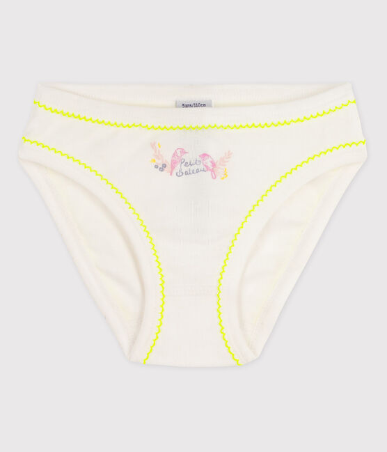 Braguita de algodón de niña blanco ECUME/ JAUNE