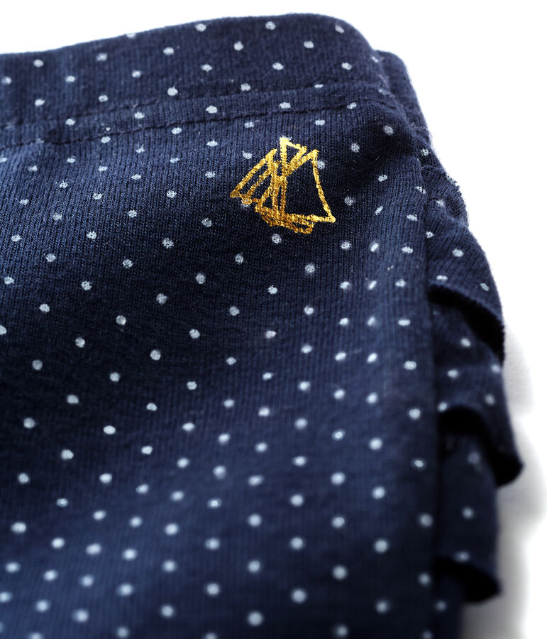 Leggings estampados con volantes para beb&eacute; ni&ntilde;a azul/blanco