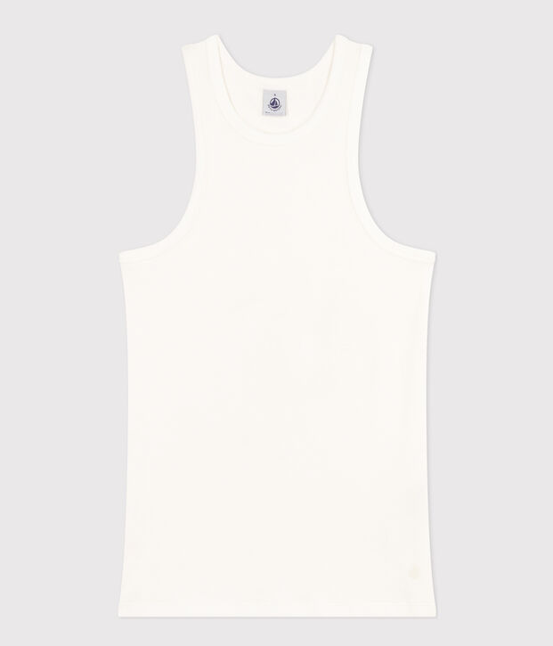 Camiseta sin mangas de algod&oacute;n para mujer blanco