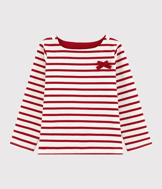 Marinera de punto de niña blanco MARSHMALLOW/rojo TERKUIT
