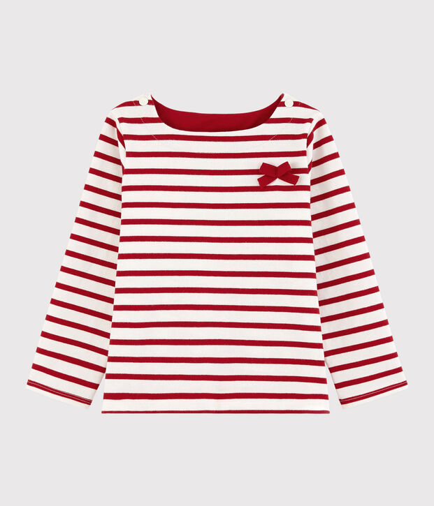 Marinera de punto de ni&ntilde;a blanco/rojo