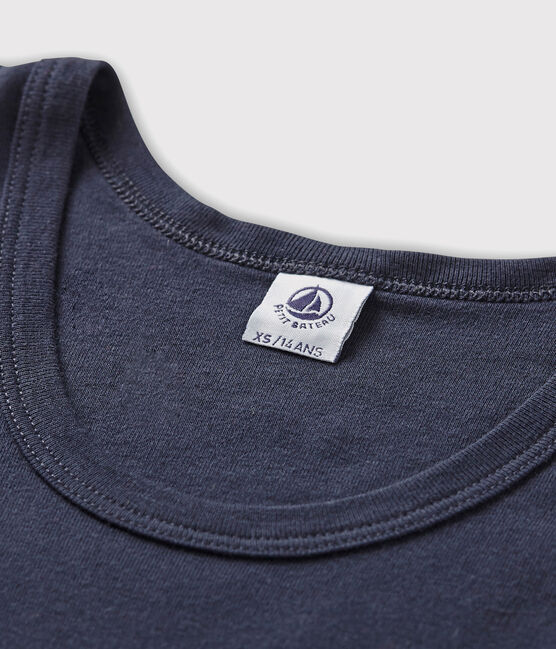 Camiseta de tirantes emblemática de algodón de mujer azul SMOKING