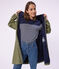 Chubasquero largo y bicolor para mujer verde OLIVINE