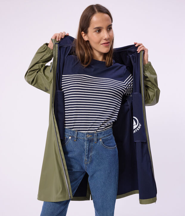 Chubasquero largo y bicolor para mujer OLIVINE