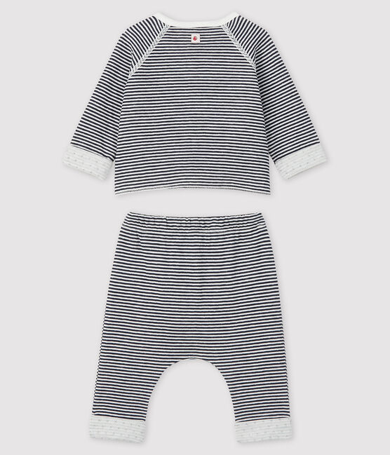 Conjunto de 3 piezas para bebé de túbico azul SMOKING/blanco MARSHMALLOW