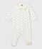 Bodypijama para bebé niño en terciopelo de algodón estampado blanco MARSHMALLOW/blanco MULTICO