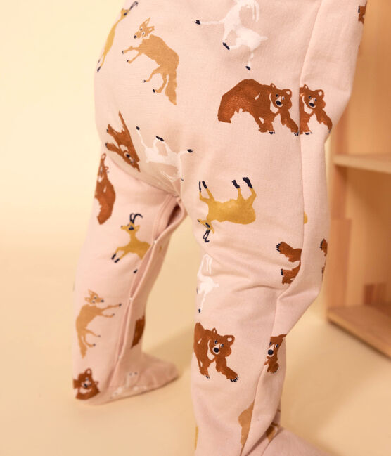 Pijama de felpa con animales para bebé rosa SALINE/blanco MULTICO