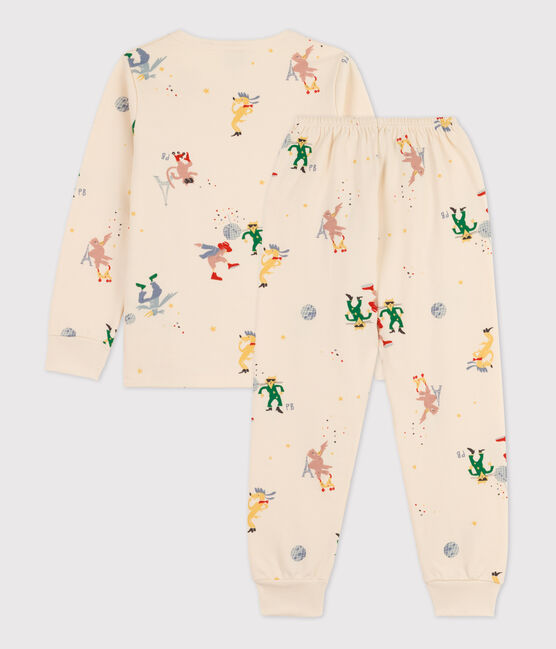 Pijama fosforescente de muletón de niña/niño blanco AVALANCHE/ MULTICO