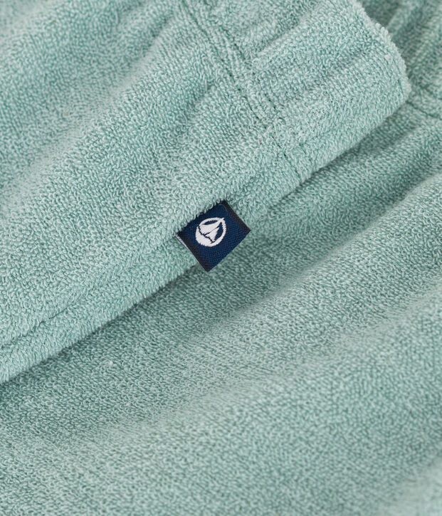 Pantal&oacute;n corto de rizo de algod&oacute;n para beb&eacute; verde