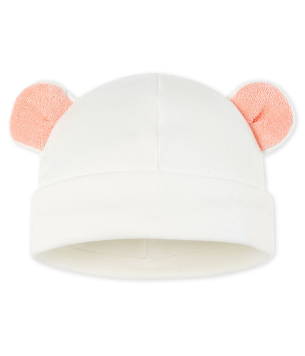 Gorro para beb&eacute; de punto blanco