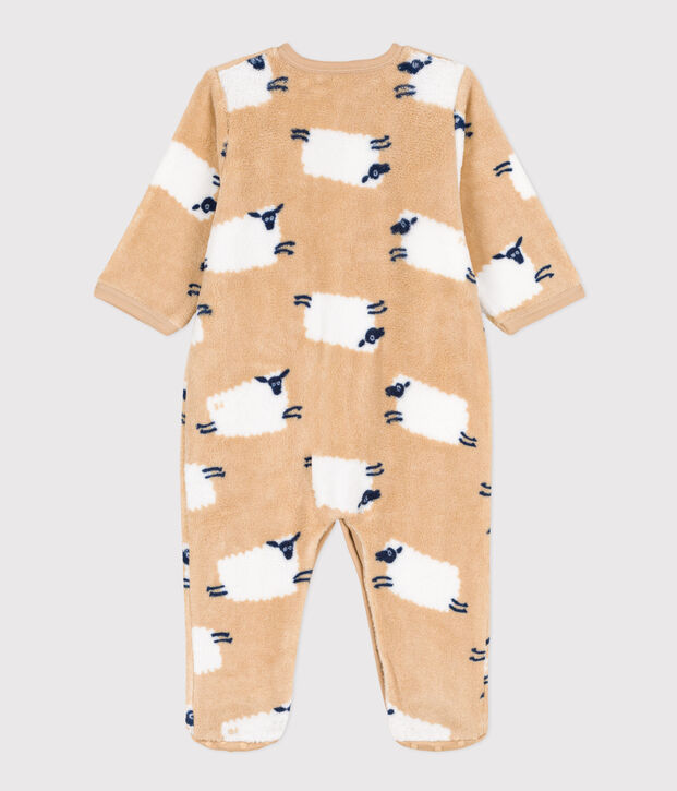 Sobrepijama de tejido polar para beb&eacute; beige/multicolor